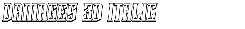 Font Damages 3D Italic by Vladimir Nikolic