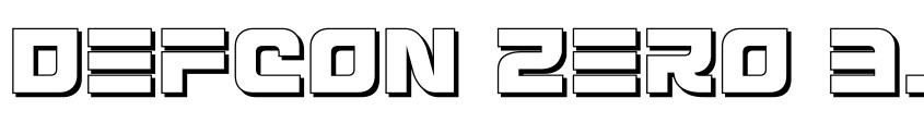 Písmo Defcon Zero 3D od Daniel Zadorozny