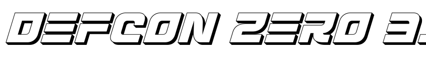 Preview Defcon Zero 3D Italic