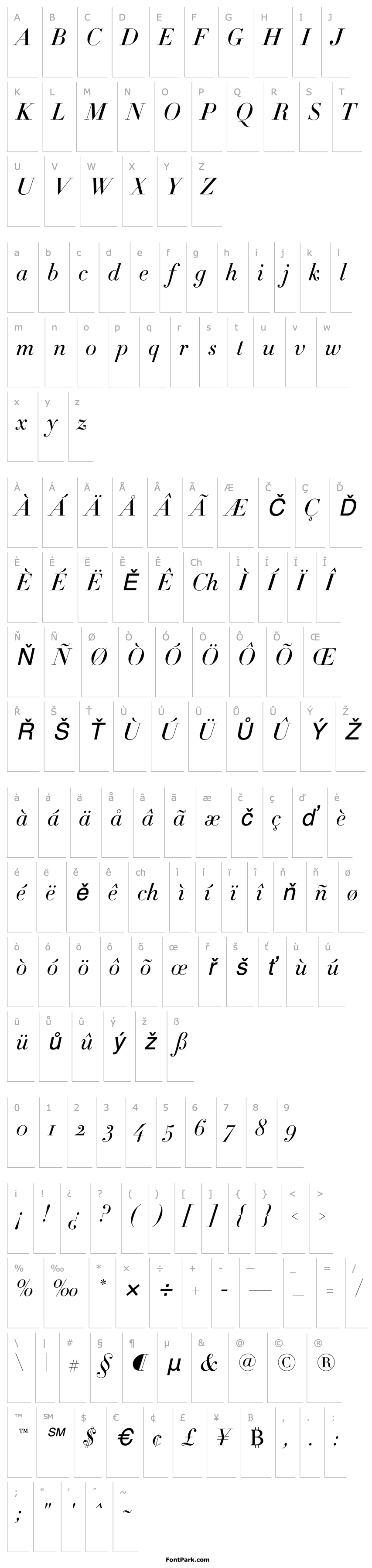 Overview Didot-HTF-L42-Light-Ital