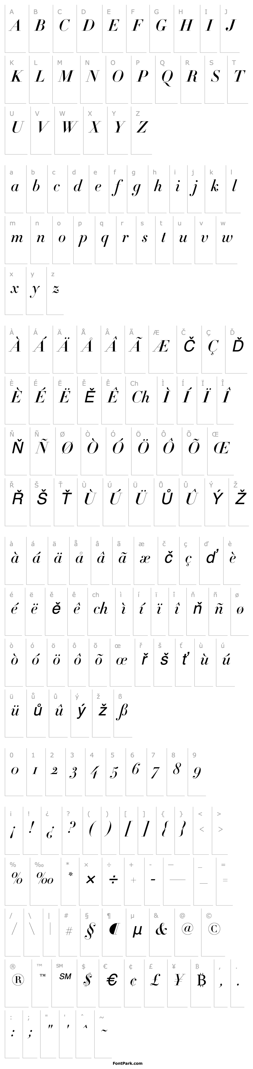 Overview Didot-HTF-M96-Medium-Ital