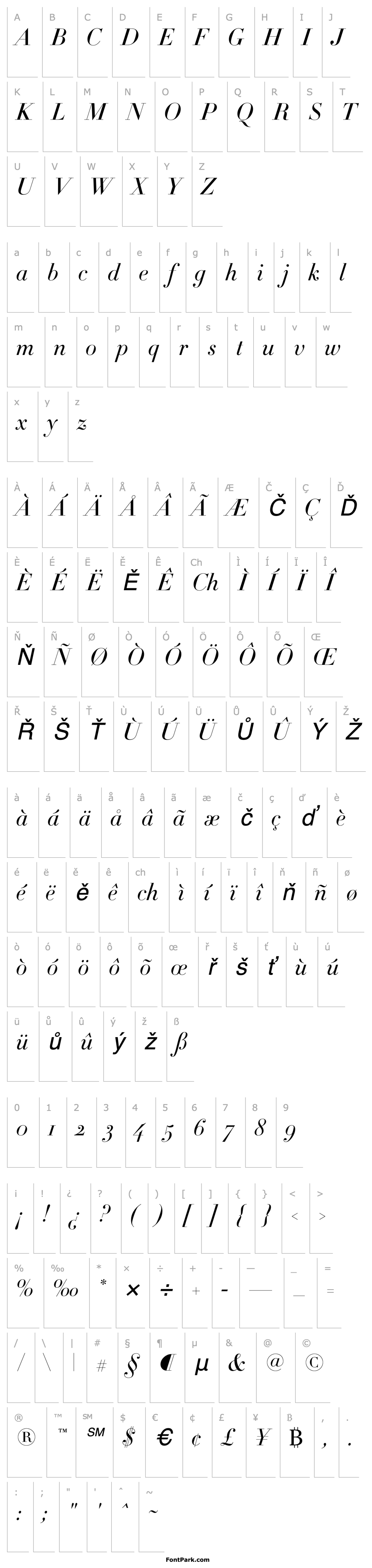 Overview Didot-HTF-L64-Light-Ital