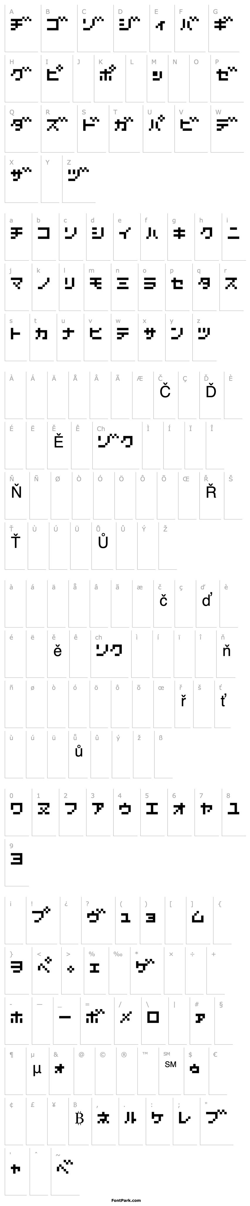 Přehled D3 Littlebitmapism Katakana