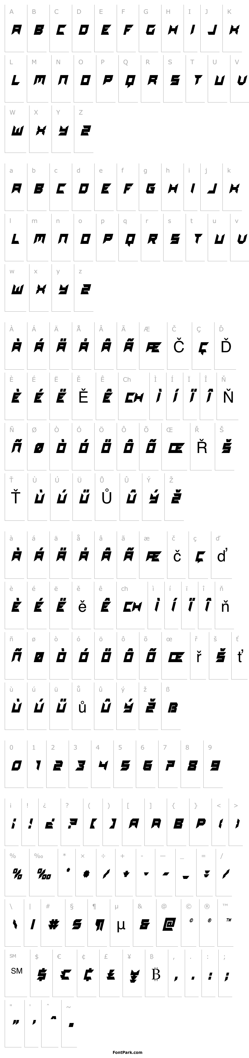 Přehled Dagger Dancer Condensed Italic