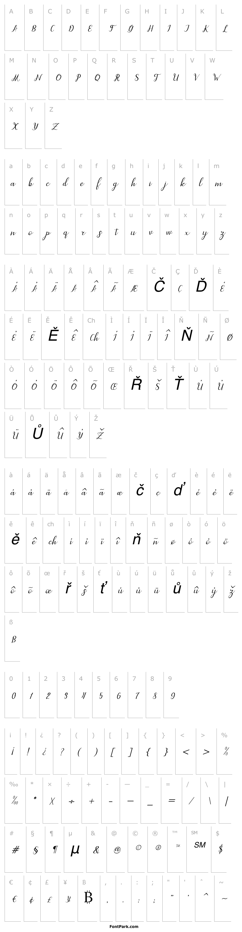 Přehled dahliaScript-Italic