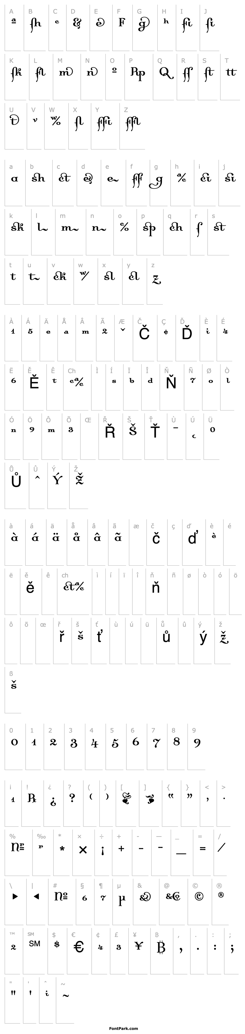 Overview Dalliance Roman Ligatures