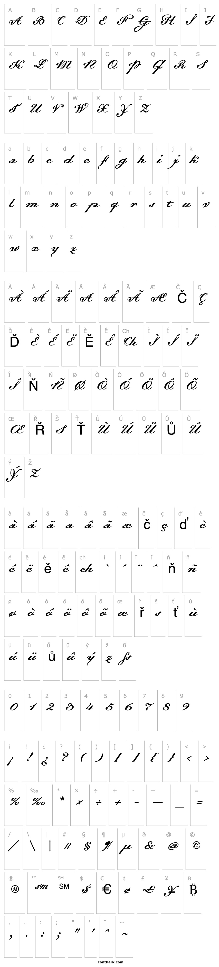 Přehled Dalliance Script Display Italic