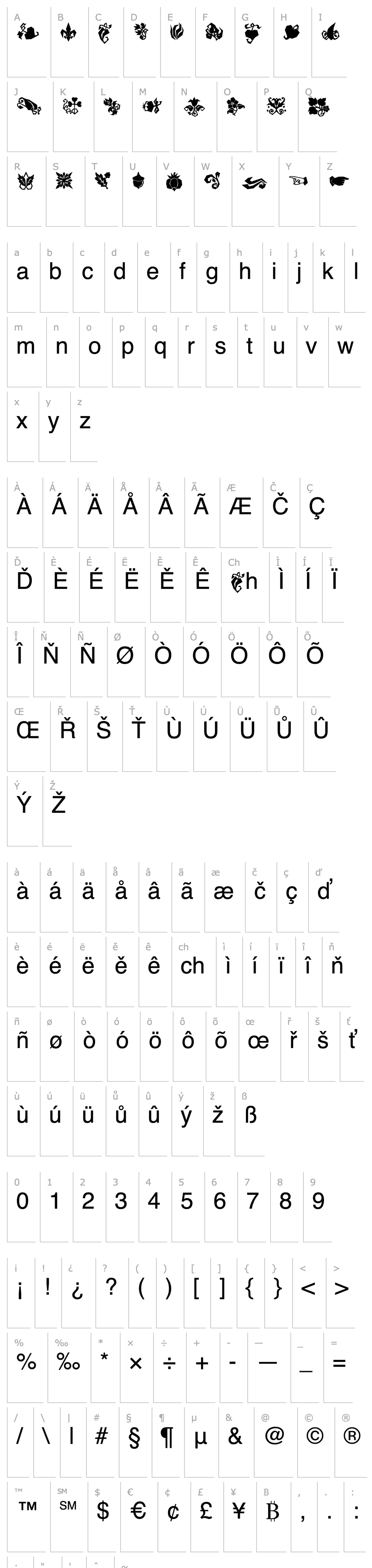 Overview DamoselDingbats