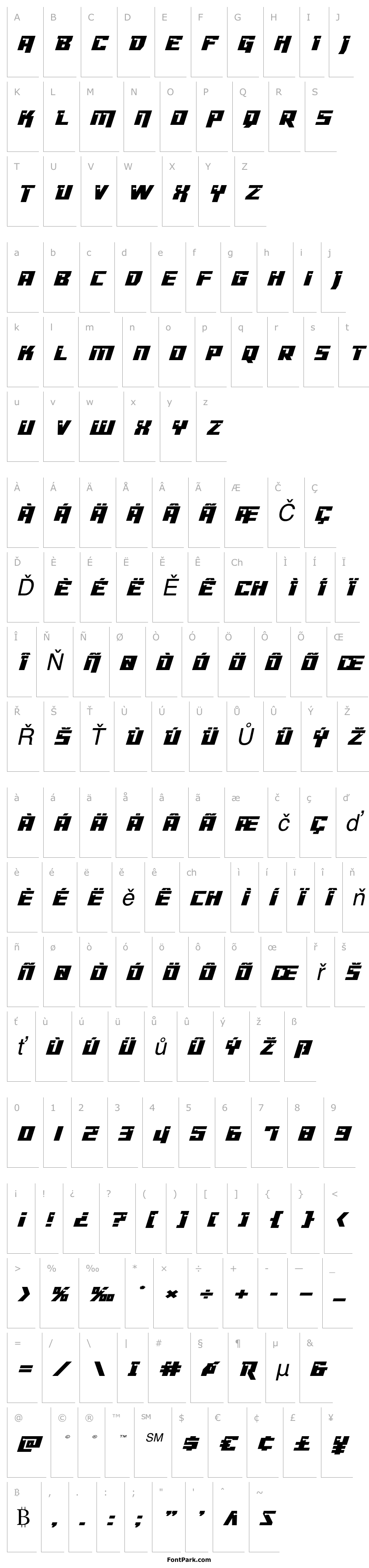 Přehled Dangerbot Expanded Italic Expanded Italic