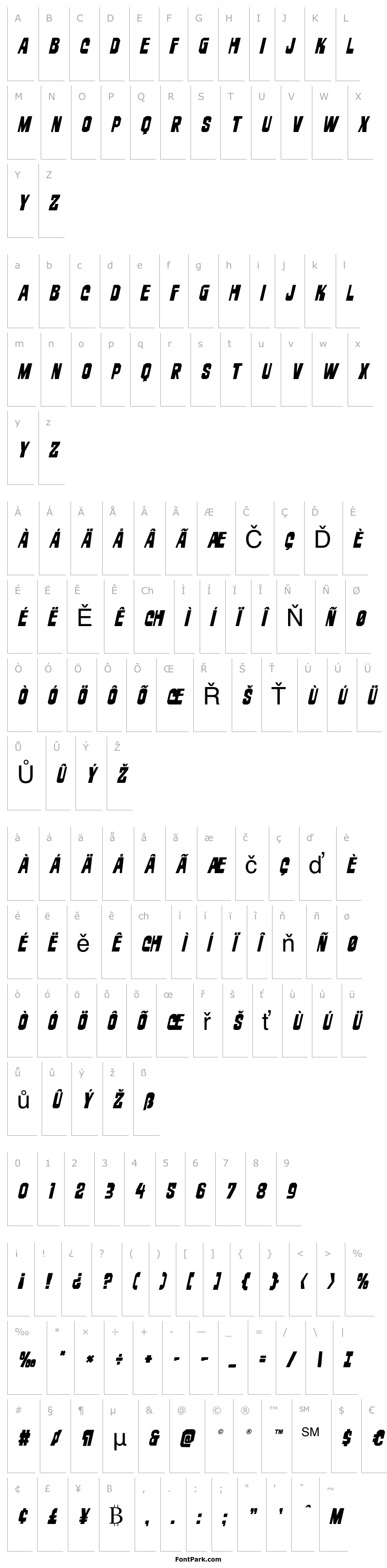 Přehled Danse Macabre Spaced Italic