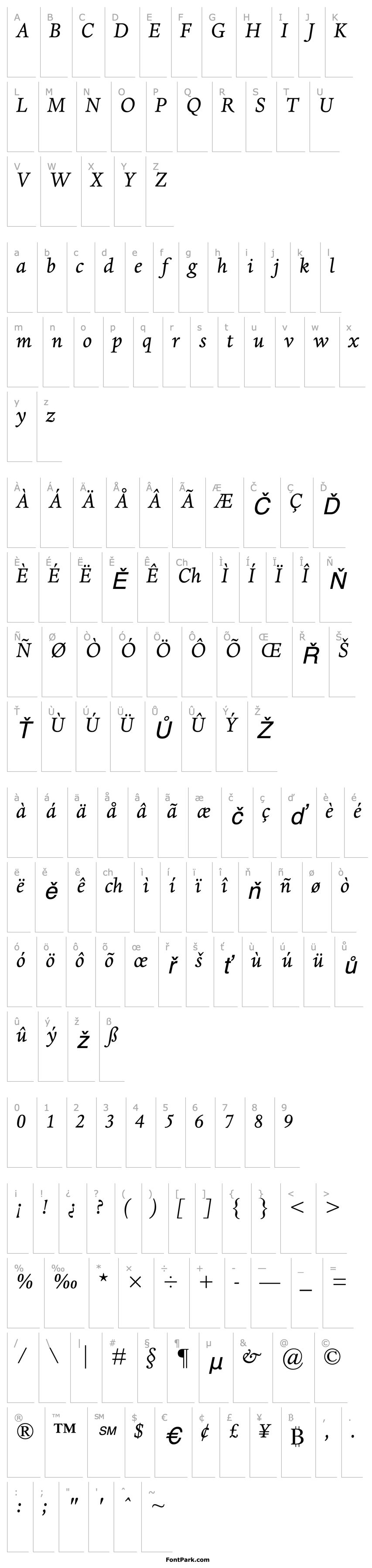 Overview DanteMT-Italic