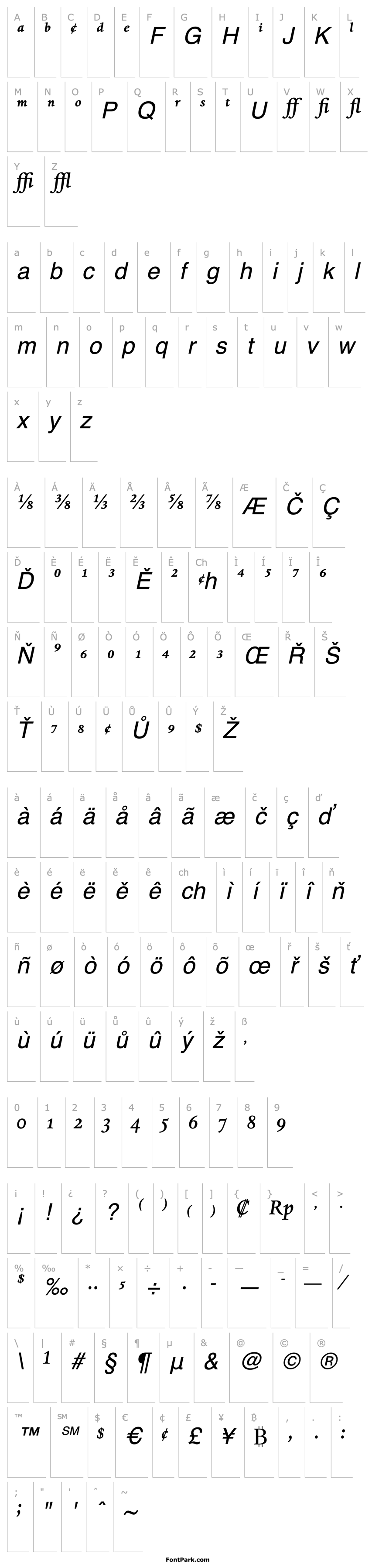 Overview DanteMTExpert-Medium Italic