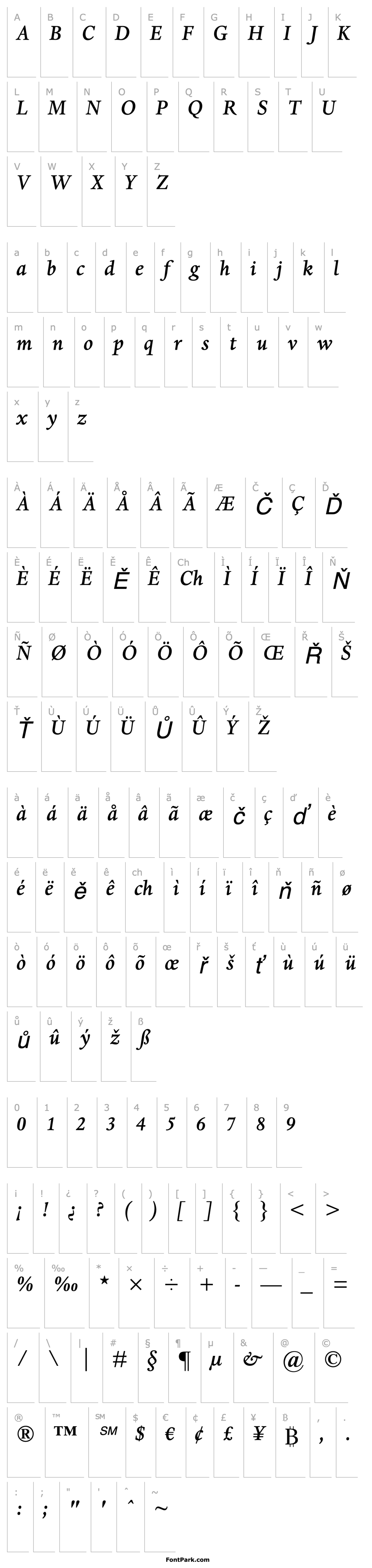 Overview DanteMTStd-MediumItalic