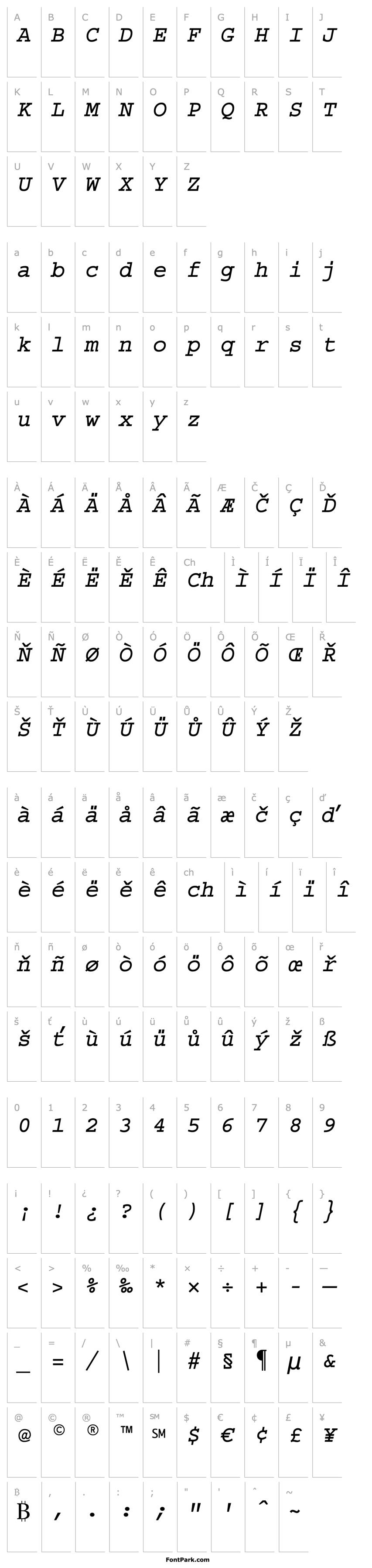 Overview Dark Courier Italic