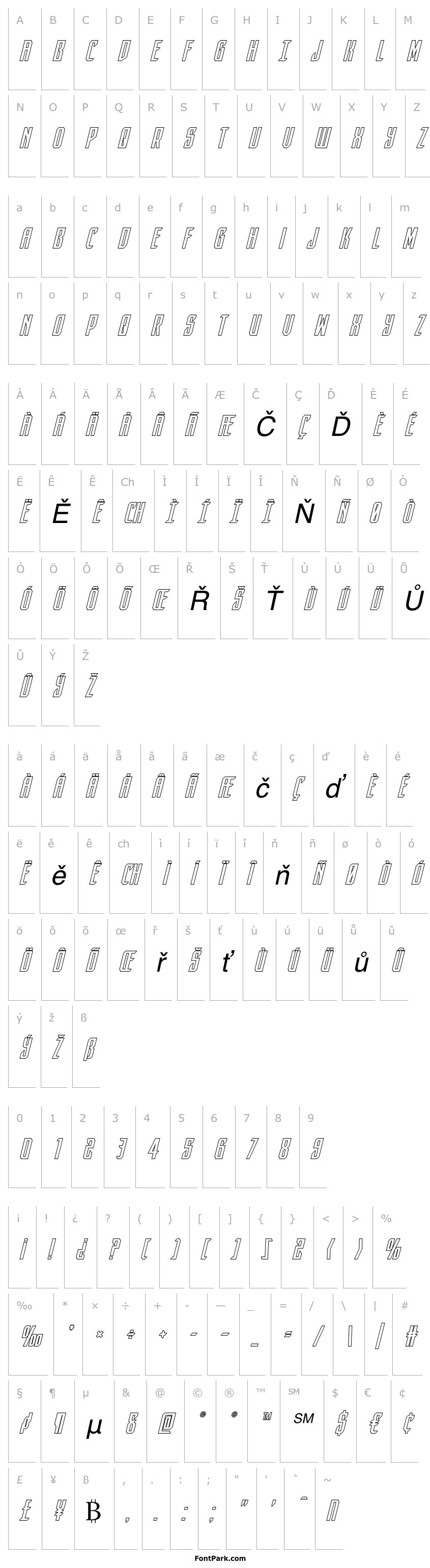 Přehled Dark Dominion Outline Italic