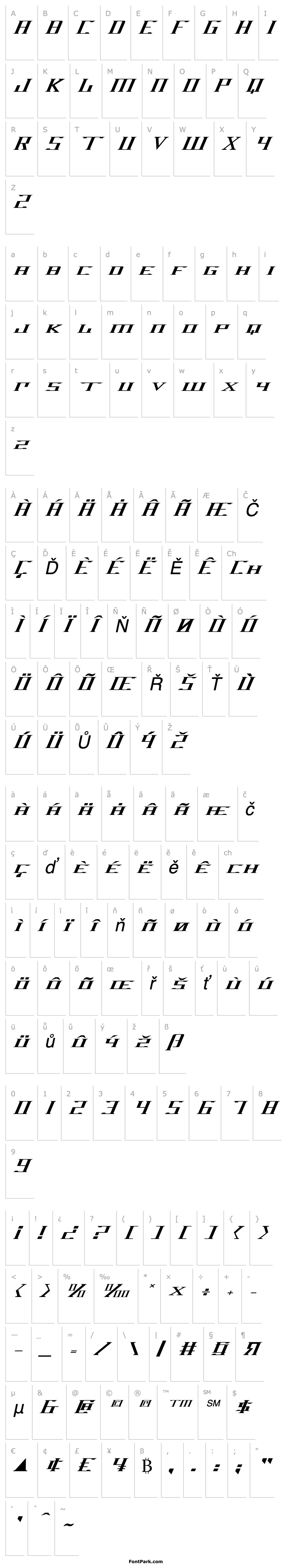 Přehled DarkWind Expanded Italic