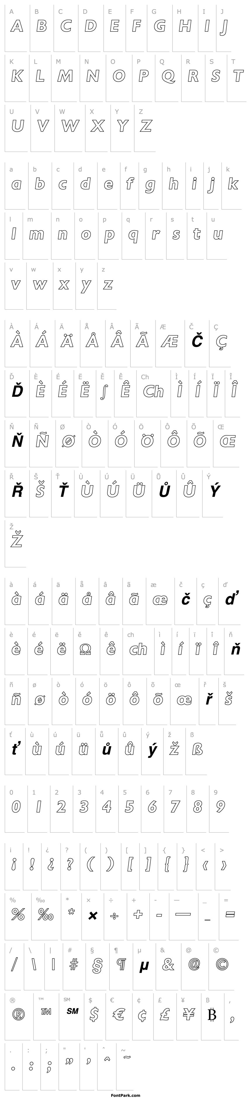 Přehled DavidBeckerOutline Bold Italic