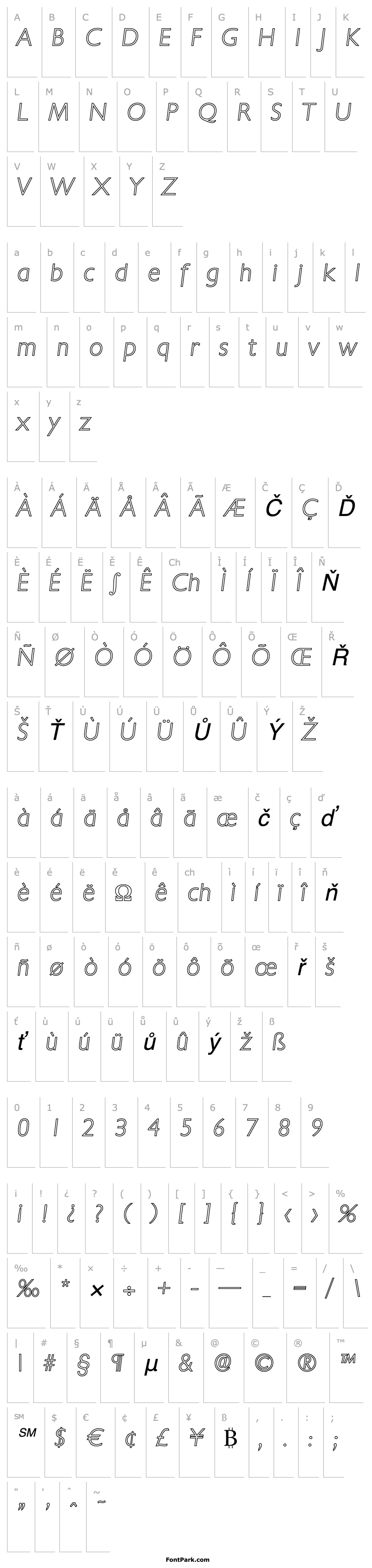 Overview DavidBeckerOutline-ExtraLight Italic