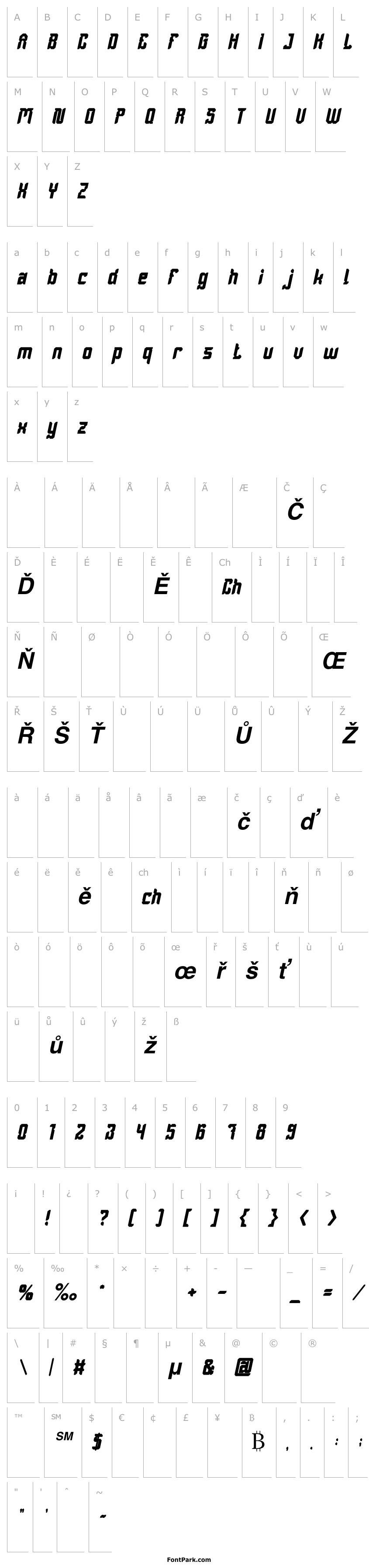 Přehled Dayak Shield Bold Italic