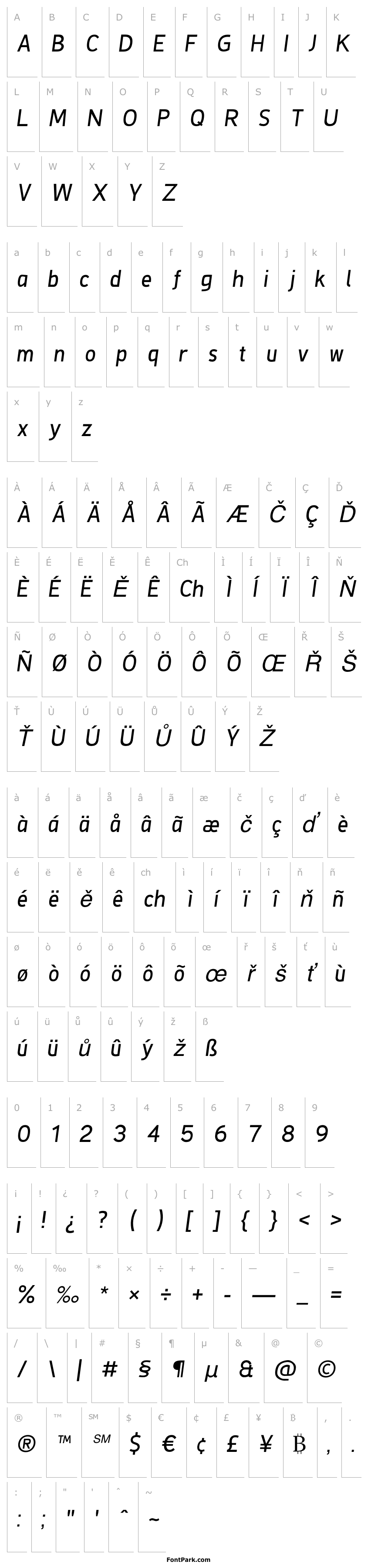 Přehled De Luxe Next Italic