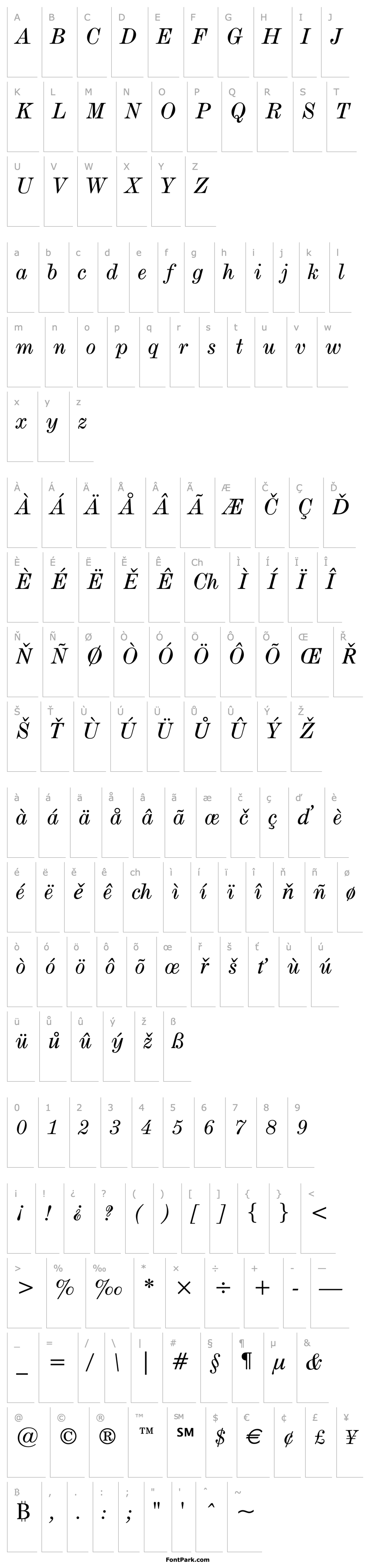 Overview De Vinne Italic Text BT