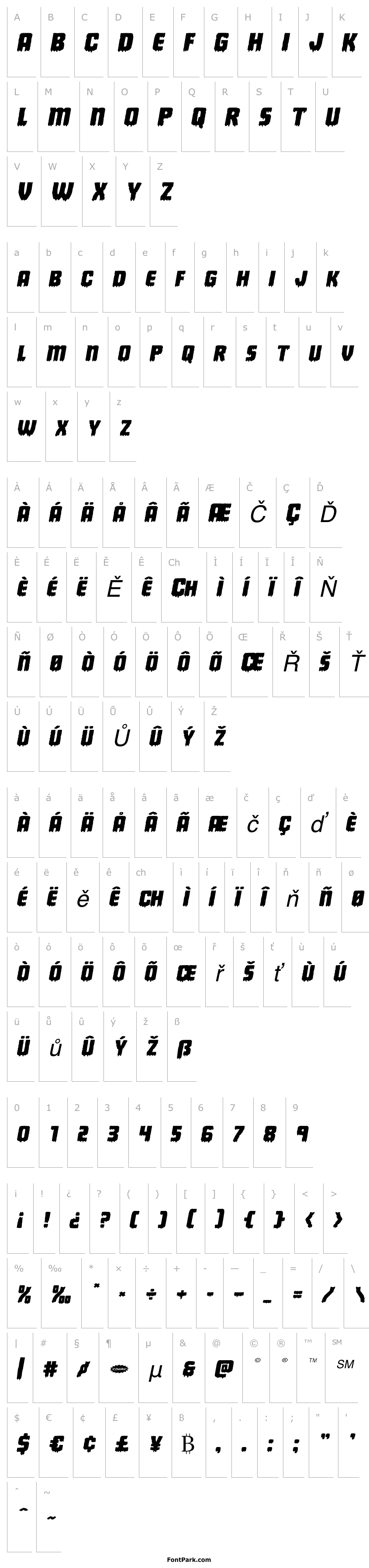Overview Deathblood Expanded Italic