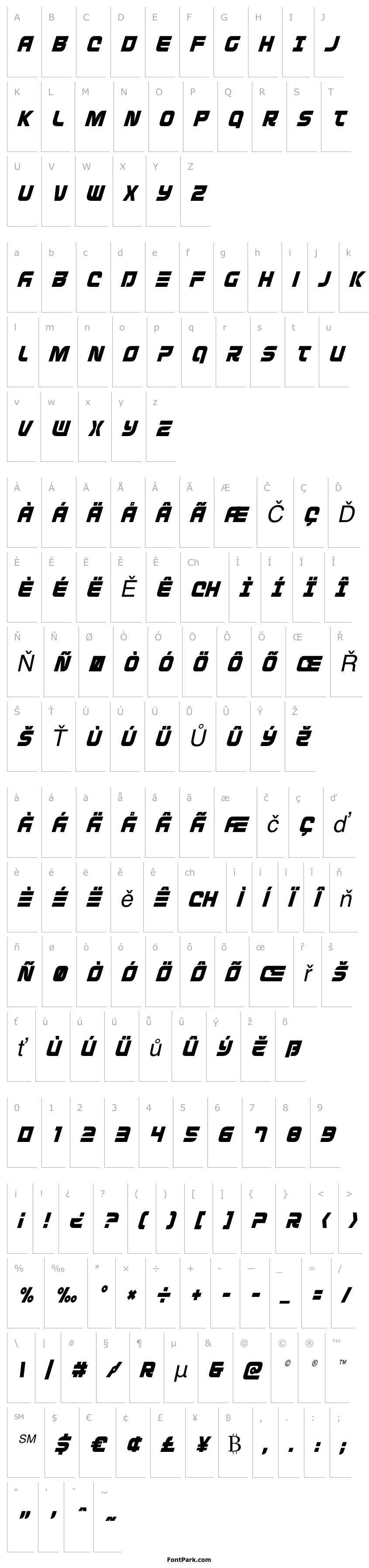 Přehled Defcon Zero Condensed Italic