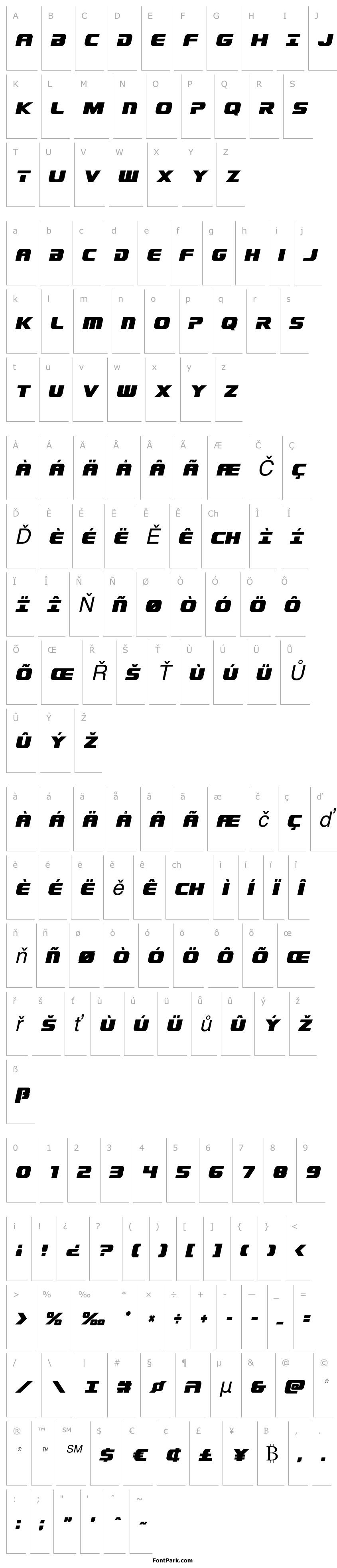 Přehled Dekaranger Condensed Italic