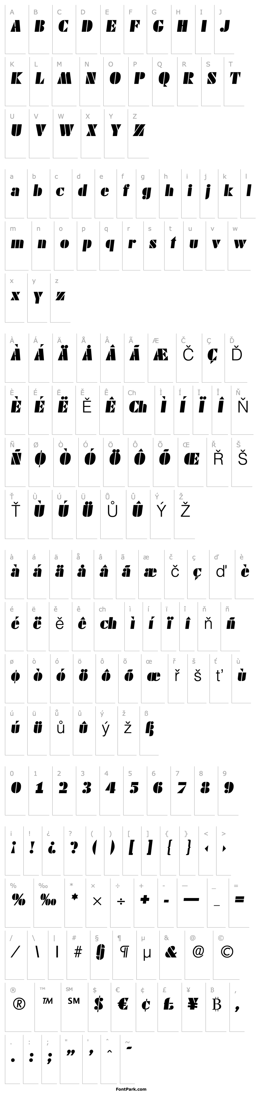 Přehled Dekoblack-Italic