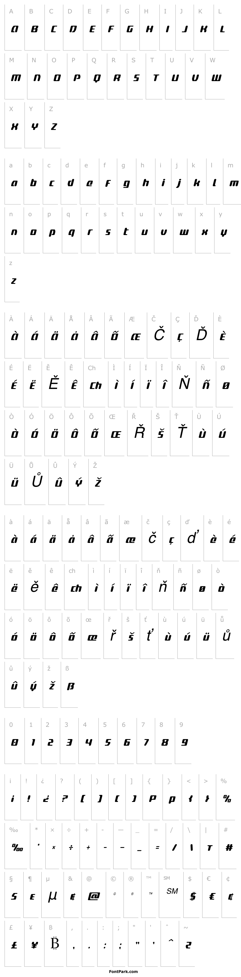 Přehled Delta Phoenix Condensed Italic