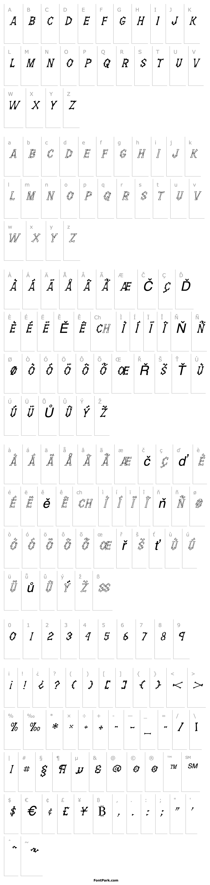 Přehled DemBones Italic