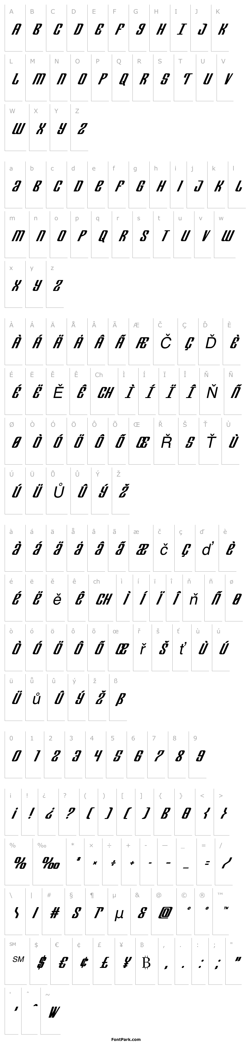 Přehled Department H Bold Italic