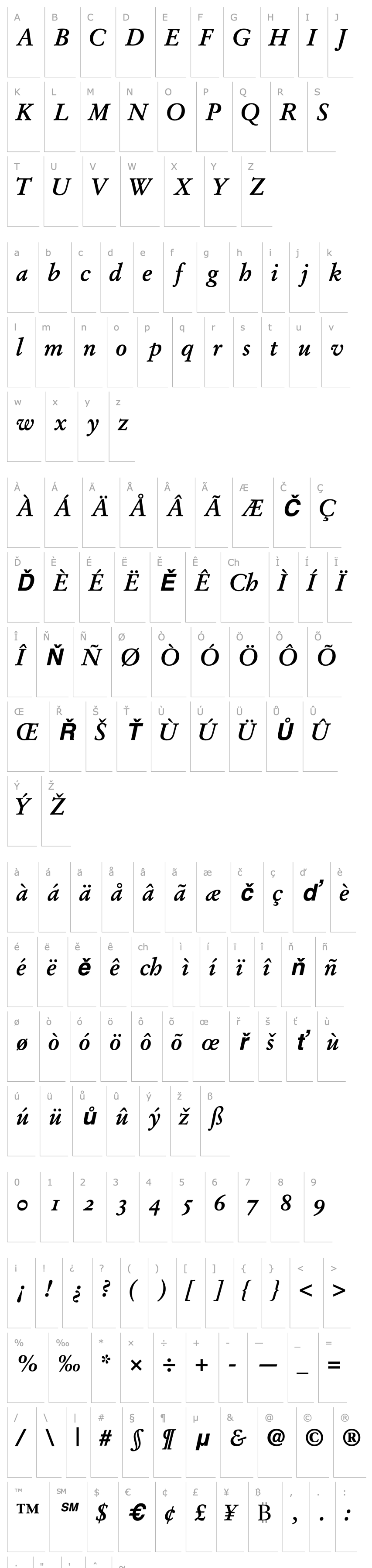 Overview DeutchGaramondOSSSK Bold Italic