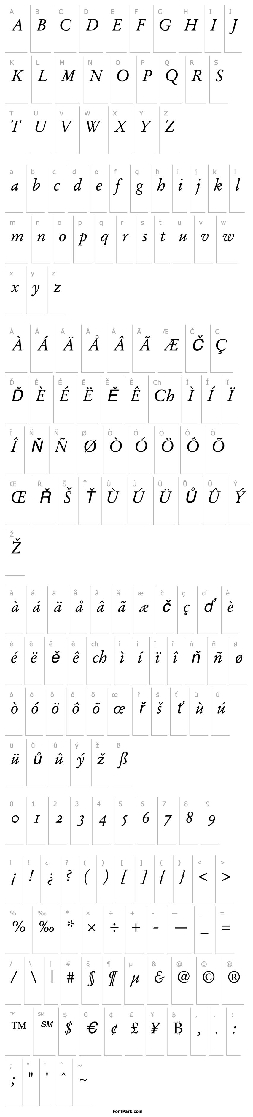 Overview DeutchGaramondOSSSK Italic