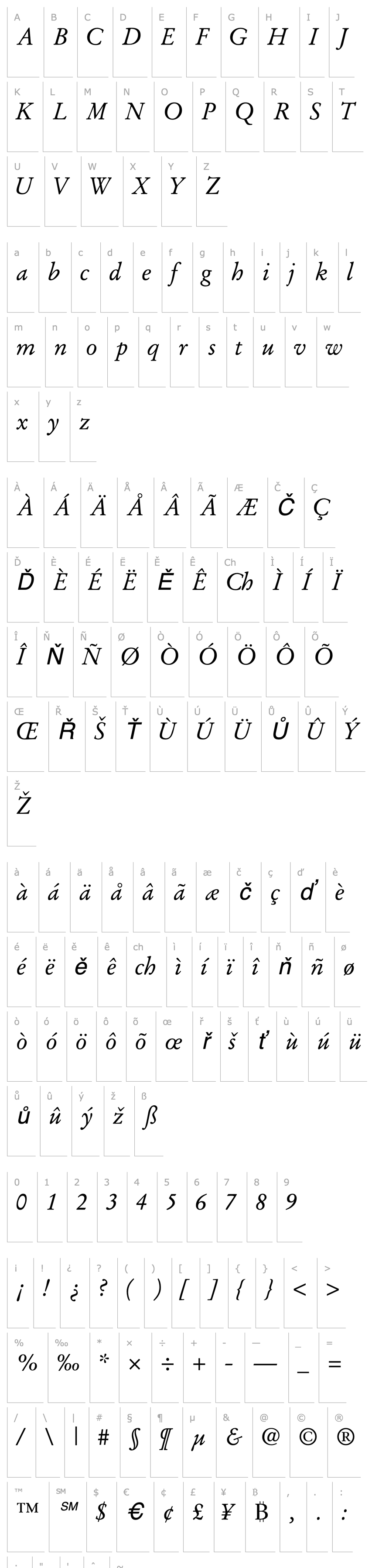 Overview DeutchGaramondSSK Italic