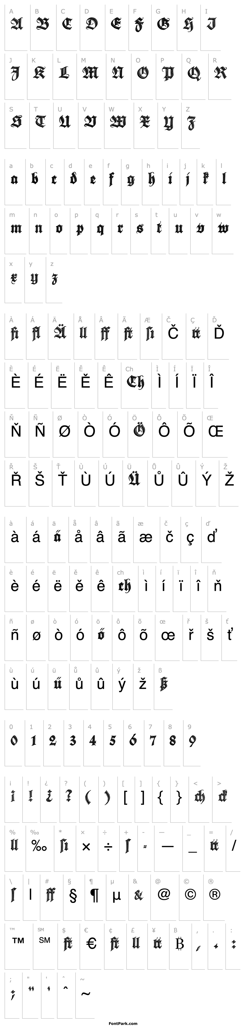 Overview Deutsche Zierschrift