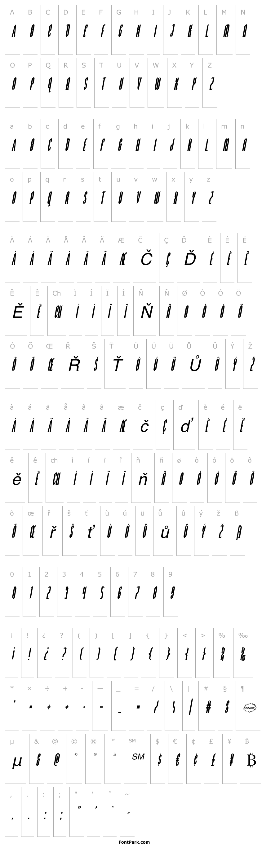 Přehled Devil Summoner Condensed Italic