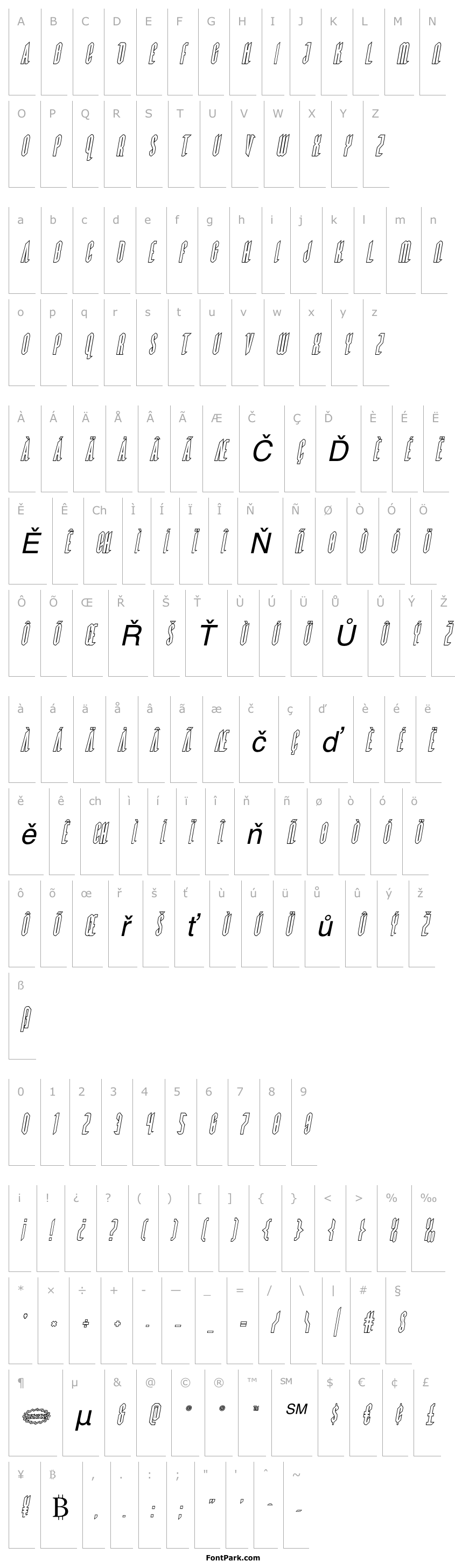 Overview Devil Summoner Outline Italic