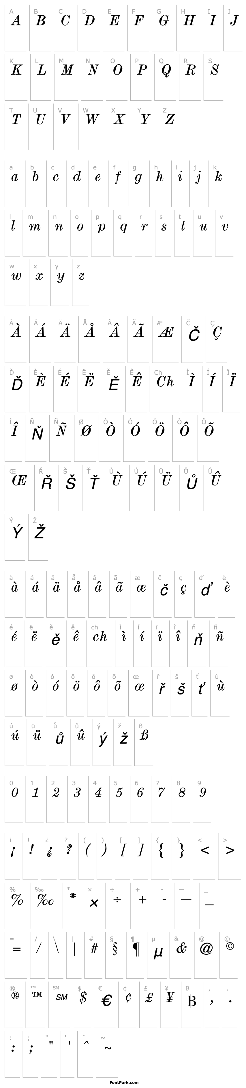 Overview DeVinne CG Italic