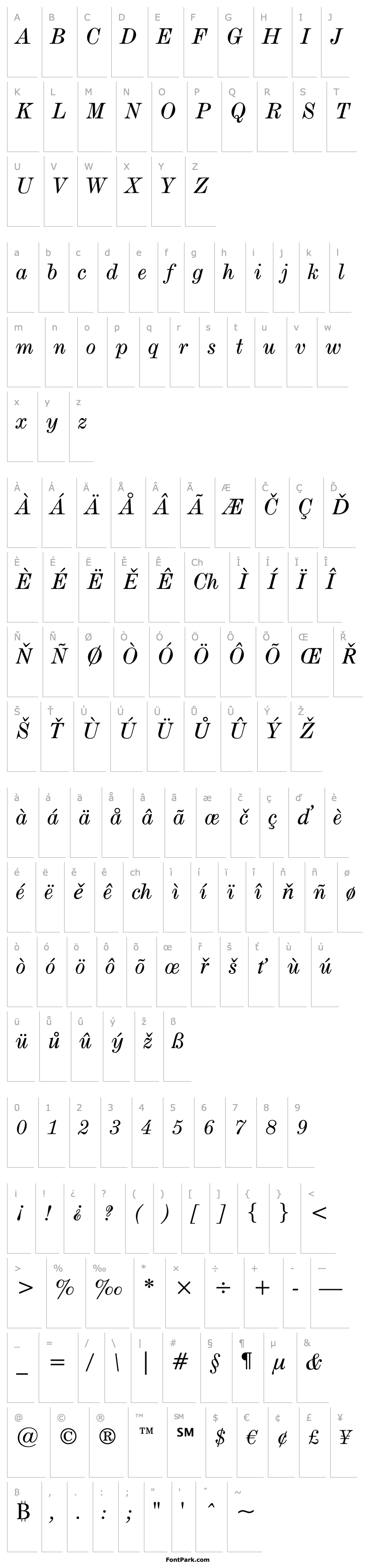 Overview DeVinne Txt BT Italic