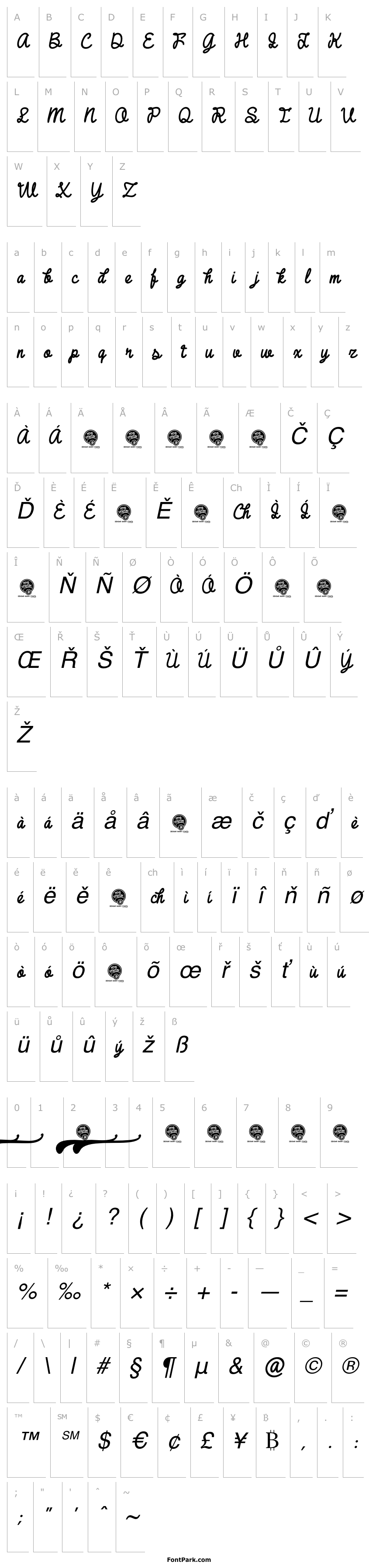 Přehled DHF Broffont Script Demo Italic