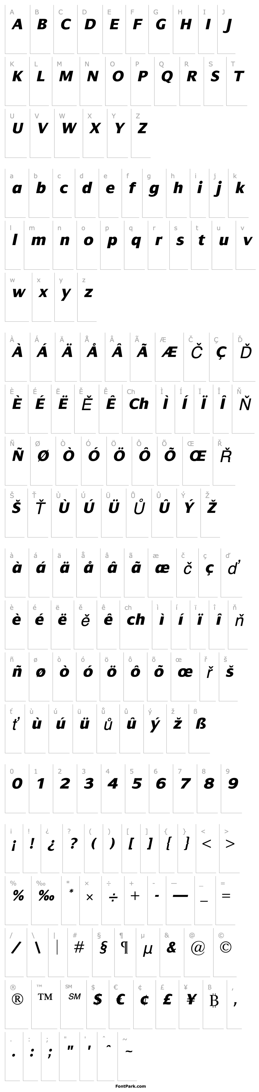 Přehled Dialog XBold Italic