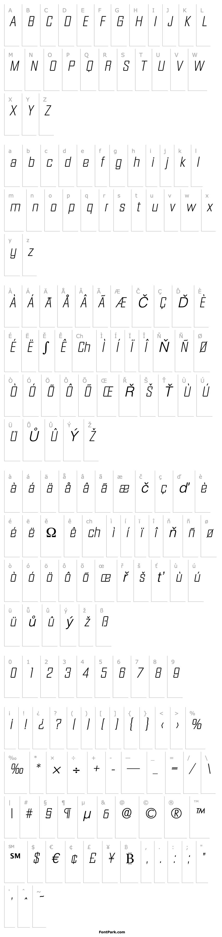 Overview Diamante-Serial-ExtraLight-RegularItalic