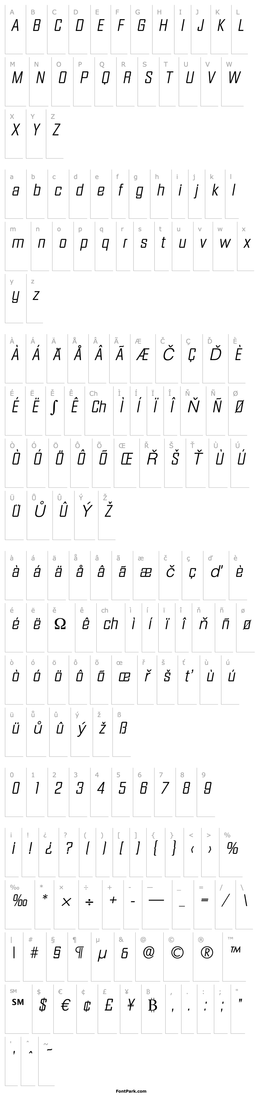 Přehled Diamante-Serial-Light-RegularItalic