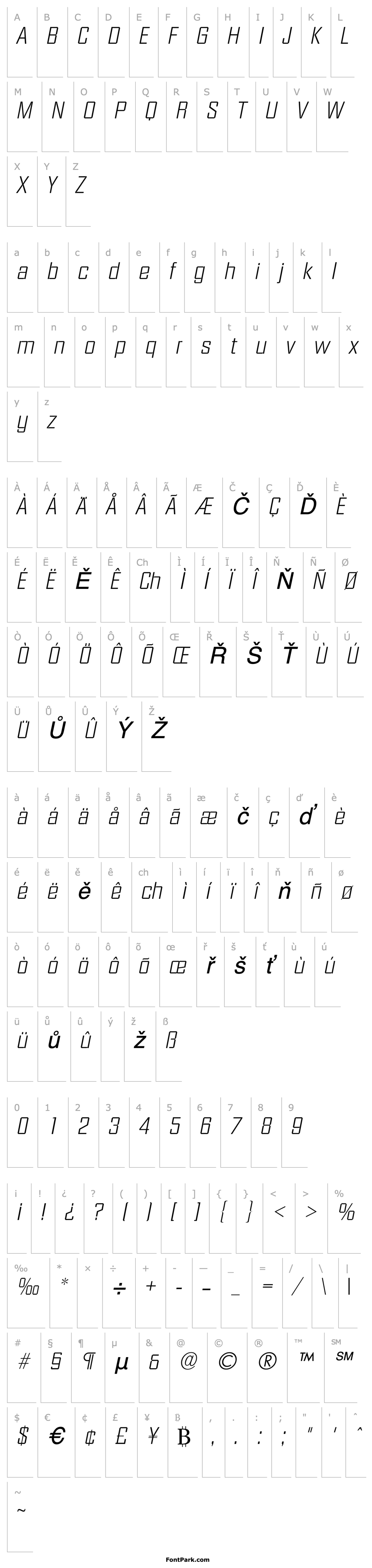 Přehled Diamond Light SF Italic