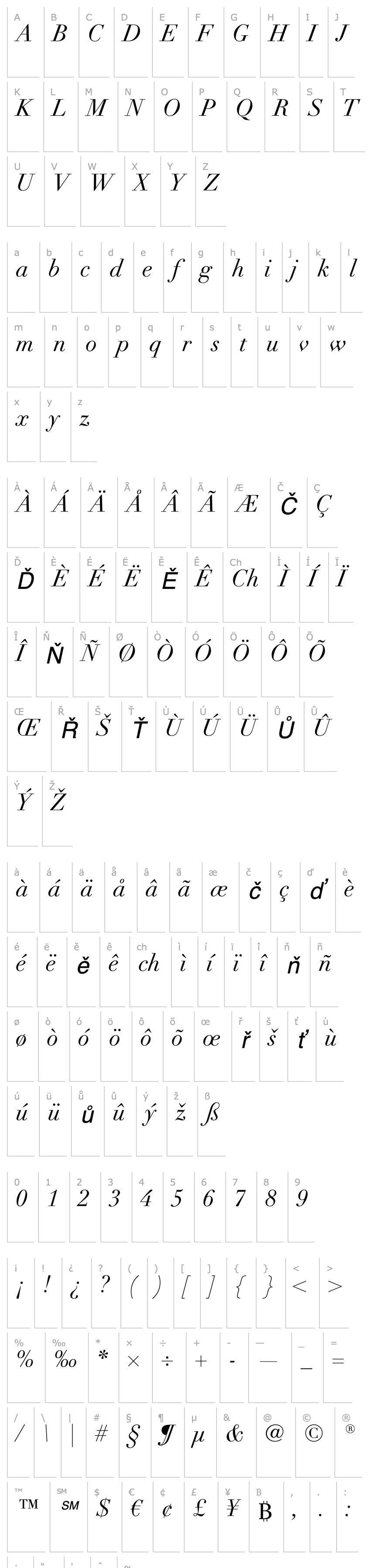 Overview DidotLTStd-Italic