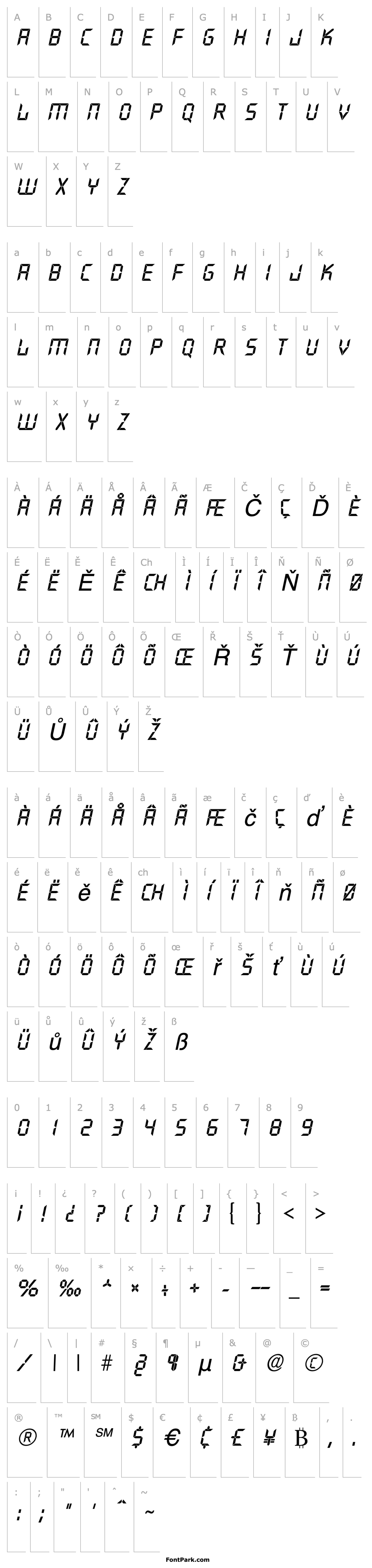 Přehled Digiface Italic