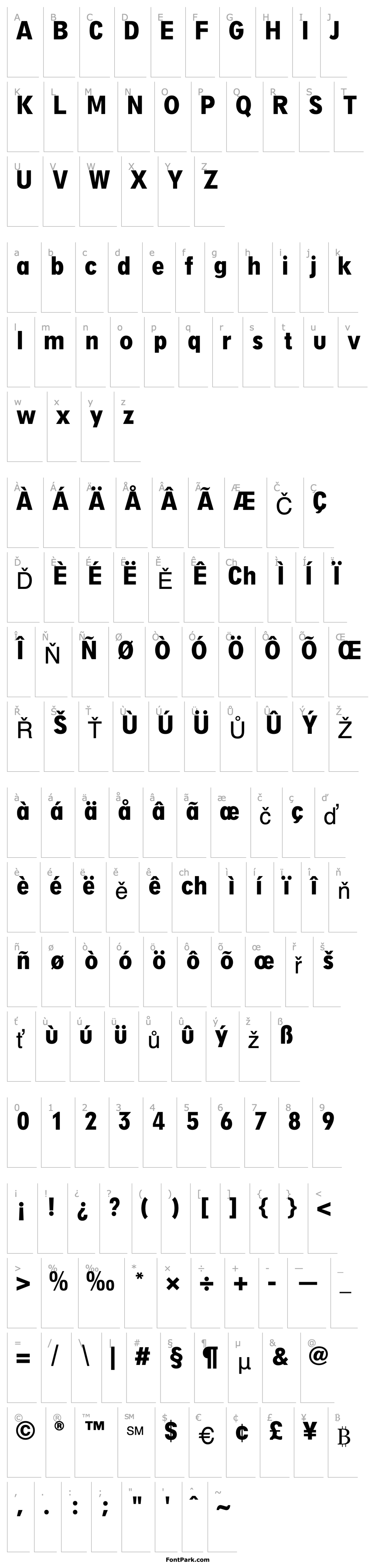 Přehled DigiGrotesk-BoldCondensed