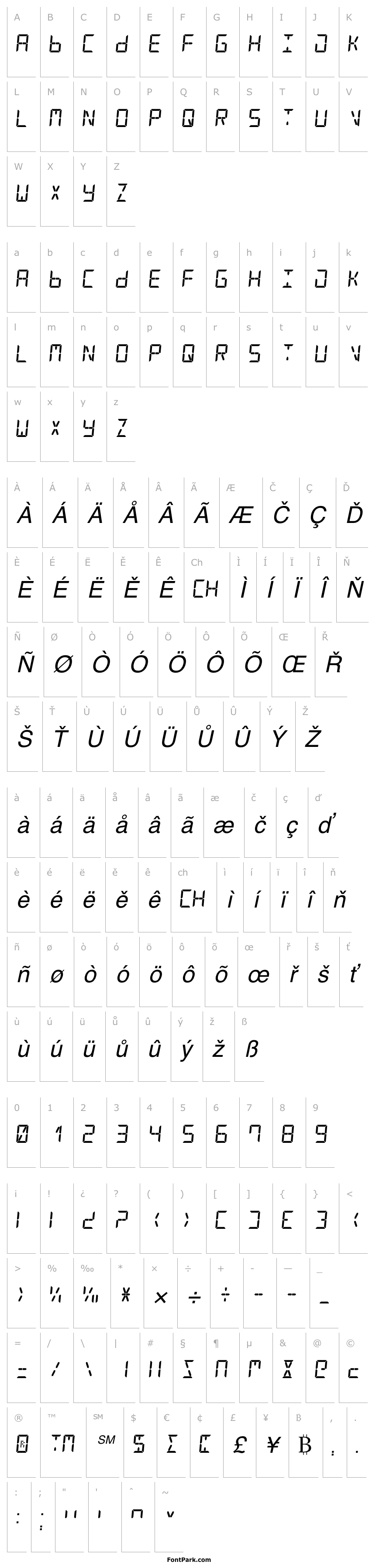 Přehled Digital Counter 7 Italic
