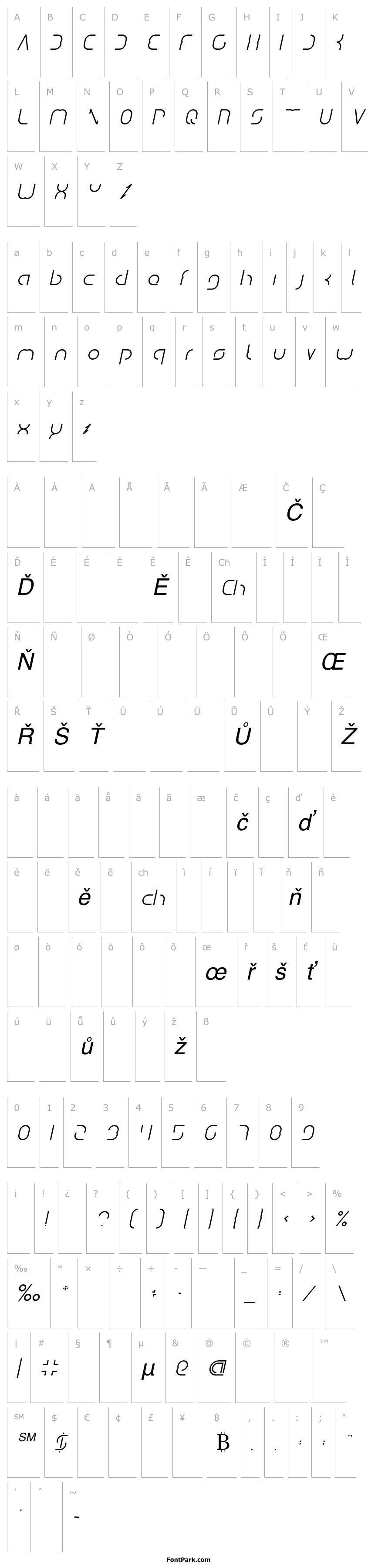 Přehled DigitalManItalic-Italic